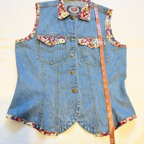 Paris Blues Original Denim Vest Boho Floral – Size M - Picture 7 of 8